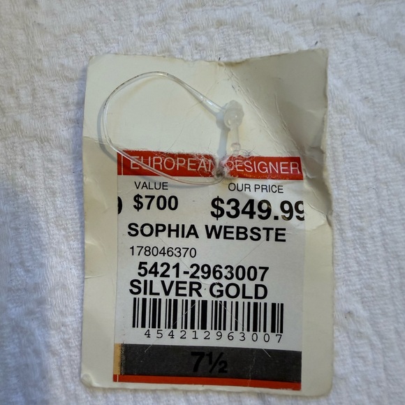 Sophia Webster LAYLA POM POM T-BAR.  Silver and Rose Gold Heels with Pom-Poms - Picture 15 of 16